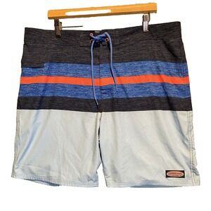 Vineyard Vines Swim Trunks Board‎ Shorts Size 38 Blue Stripe Beach Casual